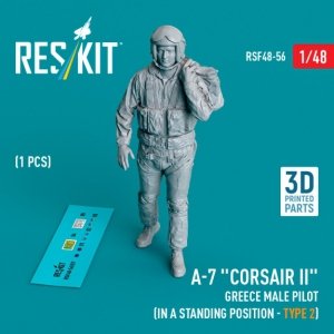 RESKIT RSF48-0056 A-7 Corsair II Greece male pilot (in a standing position - type 2) (1 pcs) (3D Printed) 1/48
