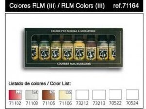 Vallejo 71164C 8 Model Air Color Set-RLM 3
