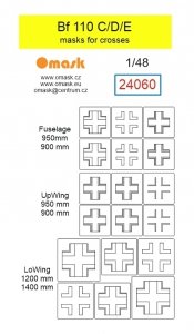 Omask 24060 Messerschmitt Bf-110 C / D / E - Masks for Crosses 1/48