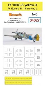 Omask 34027 JBf 109G-6 (yellow 9) for Eduard 11119 marking J 1/48