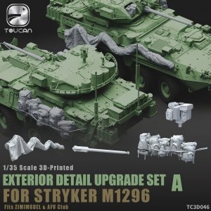 Zimi Model Toucan TC3D046 3D Printed Exterior Detail Upgrade Set A for Stryker M1296 (for Zimi Model and AFV Club Kits) 1/35