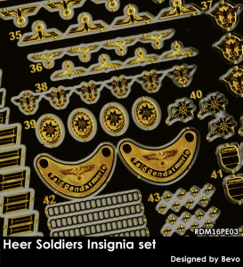 RADO Miniatures RDM16PE03 Heer Soldiers Insignia Set - Zestaw Fototrawiony 1/16