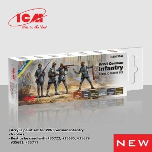 ICM 3044 Acrylic paint set for WWI German infantry 12 ml х 6