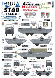 Star Decals 35-C1430 D-Day DUKW + SEEP. British Amphibians # 2. 297 Coy (GT) RASC and Beach Group. 1/35