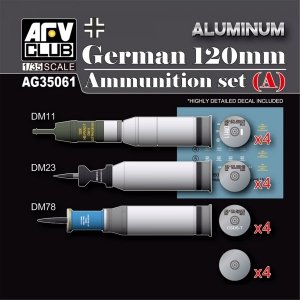 AFV Club AG35061 German 120mm Ammunition set (A) (Aluminium) 1/35