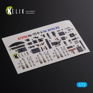 KELIK K72116 He-111 H6 interior 3D decals for Airfix kit 1/72