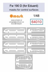 Omask 64010 Bf Fw 190 D masks for control surfaces (for Eduard) 1/48