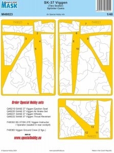 Special Hobby M48023 SK-37 Viggen (Two Seater) Splinter Camo (For Special Hobby Kits) 1/48