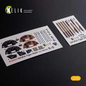 KELIK K32021 DH.81A Tiger Moth - Interior 3D Decal for ICM kit 1/32