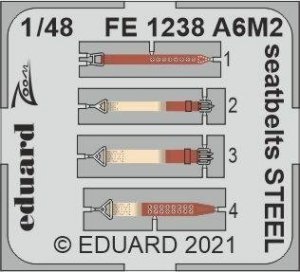 Eduard FE1238 A6M2 seatbelts STEEL EDUARD 1/48