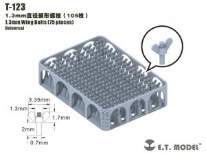 E.T. Model T-123 1.3mm Wing Bolts 75 pieces