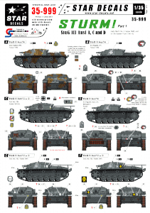 Star Decals 35-999 STURM 1. StuG III Ausf A, C and D 1/35