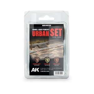 AK Interactive AK14032 URBAN SET – ENAMEL LIQUID PIGMENT SET 3x35ml