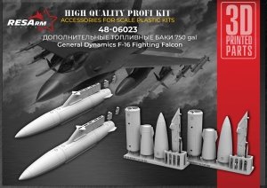 RESArm 48-06023 F-16 Fighting Falcon - Additional Fuel Tanks 370 GAL (3D resin printing) 1/48