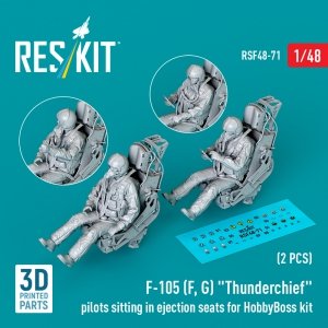 RESKIT RSF48-0071 F-105 (F, G) Thunderchief pilots sitting in ejection seats for HobbyBoss kit (2 pcs) (3D Printed) 1/48