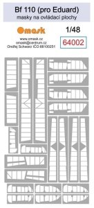 Omask 64002 Bf 110 masks for control surfaces (for Eduard) 1/48