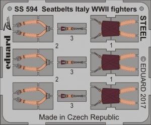 Eduard SS594 Seatbelts Italy WWII fighters STEEL 1/72