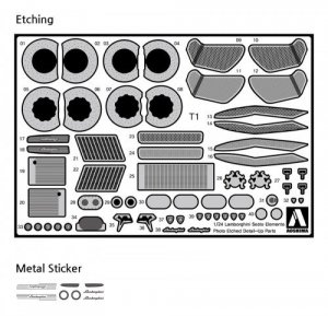 Aoshima 01076 Lamborghini Sesto Elemento Detail Up 1/24