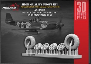 RESArm 48-03019 P-51 VAR 4 - Wheels under load (3D resin printing) 1/48