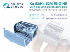 Quinta Studio QT48081 Ka-52/Ка-52М Engine with bay and cover, portside (Zvezda/Quinta) 1/48