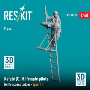RESKIT RSF48-0077 Rafale (C, M) female pilot (with access ladder - type 1) (1 pcs) (3D Printed) 1/48