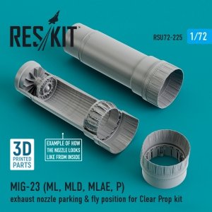 RESKIT RSU72-0225 MIG-23 (ML, MLD, MLAE, P) EXHAUST NOZZLE PARKING & FLY POSITION FOR CLEAR PROP KIT (3D PRINTED) 1/72