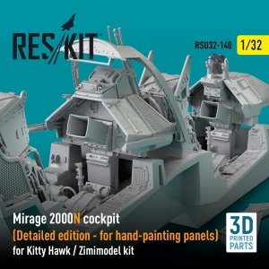 RESKIT RSU32-0140 MIRAGE 2000N COCKPIT (DETAILED EDITION) FOR KITTY HAWK / ZIMIMODEL KIT (3D PRINTED) 1/32
