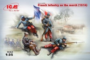 ICM 35705 French Infantry on the march (1914) (4 figures) 1/35