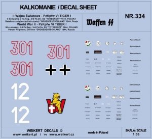 Weikert Decals DEC334 PzKpfw VI TIGER - Dywizja SS Totenkopf i Dywizja Grossdeutschland - 1944 - vol.3 1/35