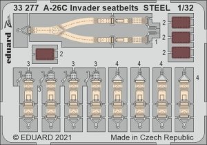 Eduard 33277 A-26C Invader seatbelts STEEL for HOBBY BOSS 1/32