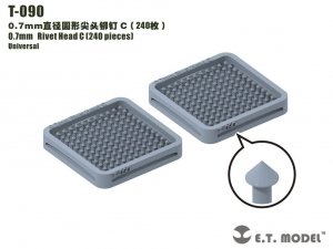 E.T. Model T-090 0.7mm Rivet Head C (240 pieces) ( nity )