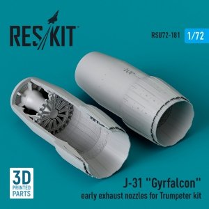 RESKIT RSU72-0181 J-31 Gyrfalcon early exhaust nozzles for Trumpeter kit (3D Printed) (1/72)