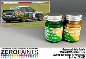 Zero Paints ZP-1443 BMW M3 MM-Diebels DTM - Green and Gold Paint Set 2x30ml