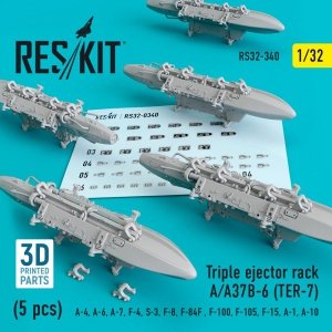 RESKIT RS32-0340 TRIPLE EJECTOR RACK A/A37B-6 (TER-7) (5 PCS) 1/32