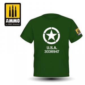 AMMO of Mig Jimenez 8077L T-SHIRT - US Star ( rozmiar , size L)