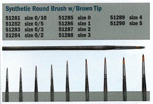Italeri 51289 4 Synthetic round brush with brown tip