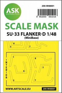 ASK M48001 Su-33 Flanker D double-sided painting mask for Minibase 1/48
