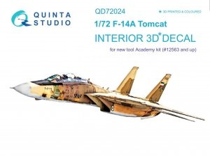 Quinta Studio QD72024 F-14A 3D-Printed & coloured Interior on decal paper (for Academy kit) 1/72