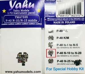 Yahu YMA7335 P-40 N-10/N-15 middle Special Hobby 1/72