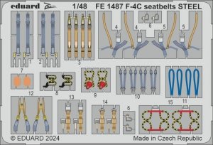 Eduard FE1487 F-4C seatbelts STEEL HOBBY 2000, ACADEMY 1/48