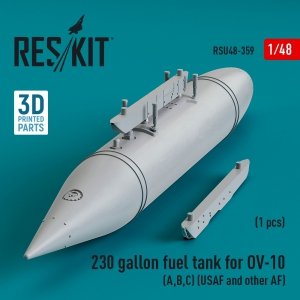 RESKIT RSU48-0359 230 gallon centerline fuel tank for OV-10 (A,B,C) (USAF and other AF) (1 pcs) (3D Printed) 1/48