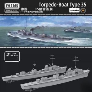 FlyHawk Model FH1165 German Torpedo-Boat Type 35 (2 Sets) 1/700