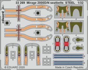 Eduard 33269 Mirage 2000D/ N seatbelts STEEL 1/32