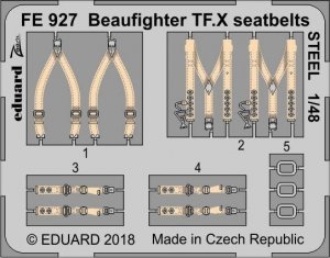 Eduard FE927 Beaufighter TF. X seatbelts STEEL REVELL 1/48