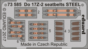 Eduard 73585 Do 17Z-2 seatbelts STEEL ICM 1/72