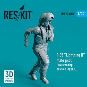 RESKIT RSF72-0006 F-35 LIGHTNING II MALE PILOT (IN A STANDING POSITION - TYPE 1) (3D PRINTED) 1/72