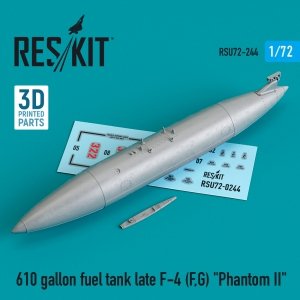 RESKIT RSU72-0244 610 GALLON FUEL TANK LATE F-4 (F, G) PHANTOM II (3D PRINTED) 1/72