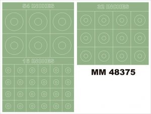 Montex MM48375 RAF SEAC ROUNDELS 54,32,16 Inches 1/48