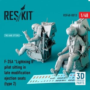 RESKIT RSF48-0013 F-35A LIGHTNING II PILOT SITTING IN LATE MODIFICATION EJECTION SEATS (TYPE 2) (3D PRINTED) 1/48