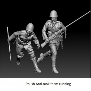 Glowel Miniatures 35914 Polish Anti Tank Team Running (2 Figures, 3D Printed) 1/35